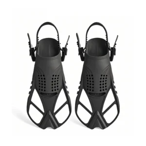 AF704 Black and white snorkel fins with adjustable heel strap