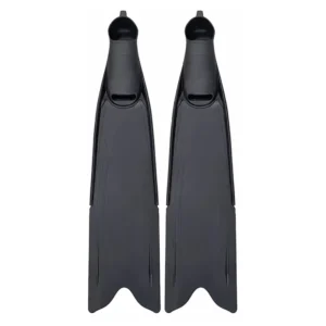 Black Full Foot Long Freediving Fins for Spearfishing and Underwater Diving